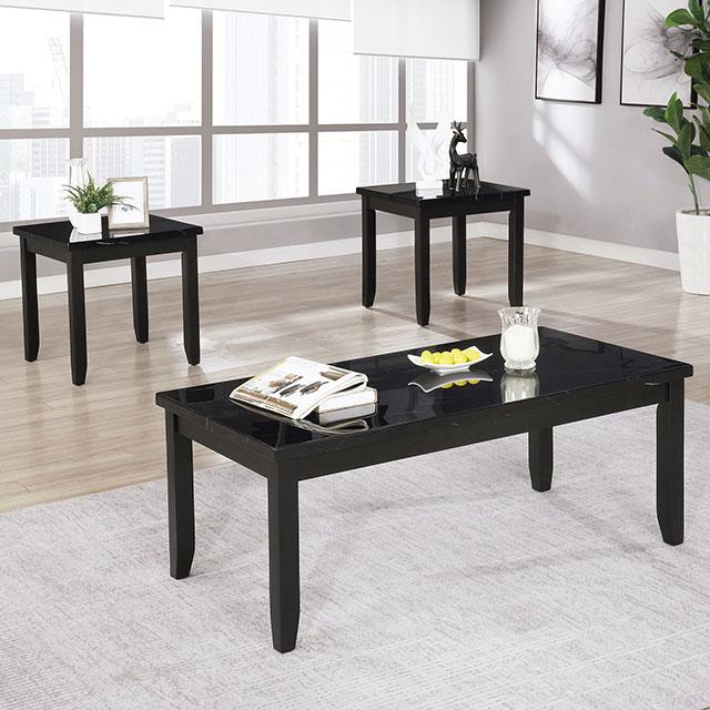 LODIVEA 3 Pc. Table Set, Black image