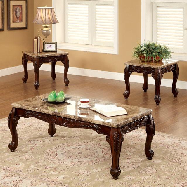 LECHESTER Dark Oak/Ivory 3 Pc. Coffee Table Set image