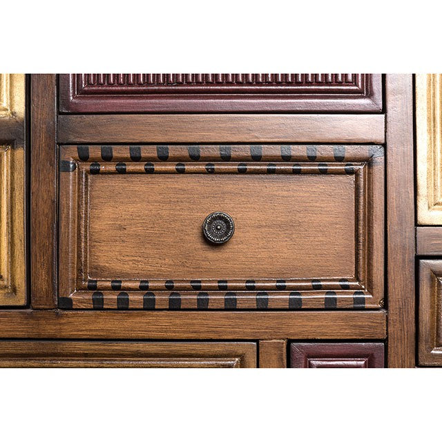 DESREE Multi/Antique Walnut Accent Chest